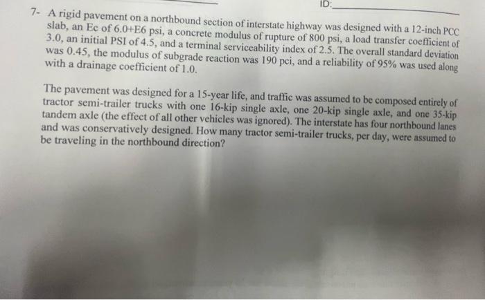 solved-7-a-rigid-pavement-on-a-northbound-section-of-chegg