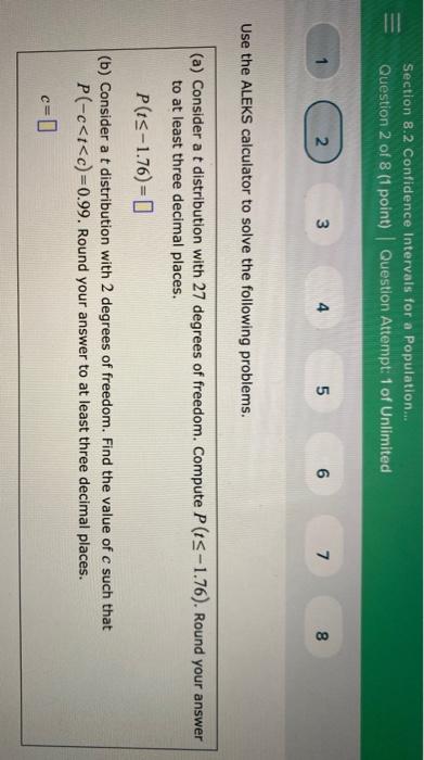 Solved Section 8 2 Confidence Intervals For A Population