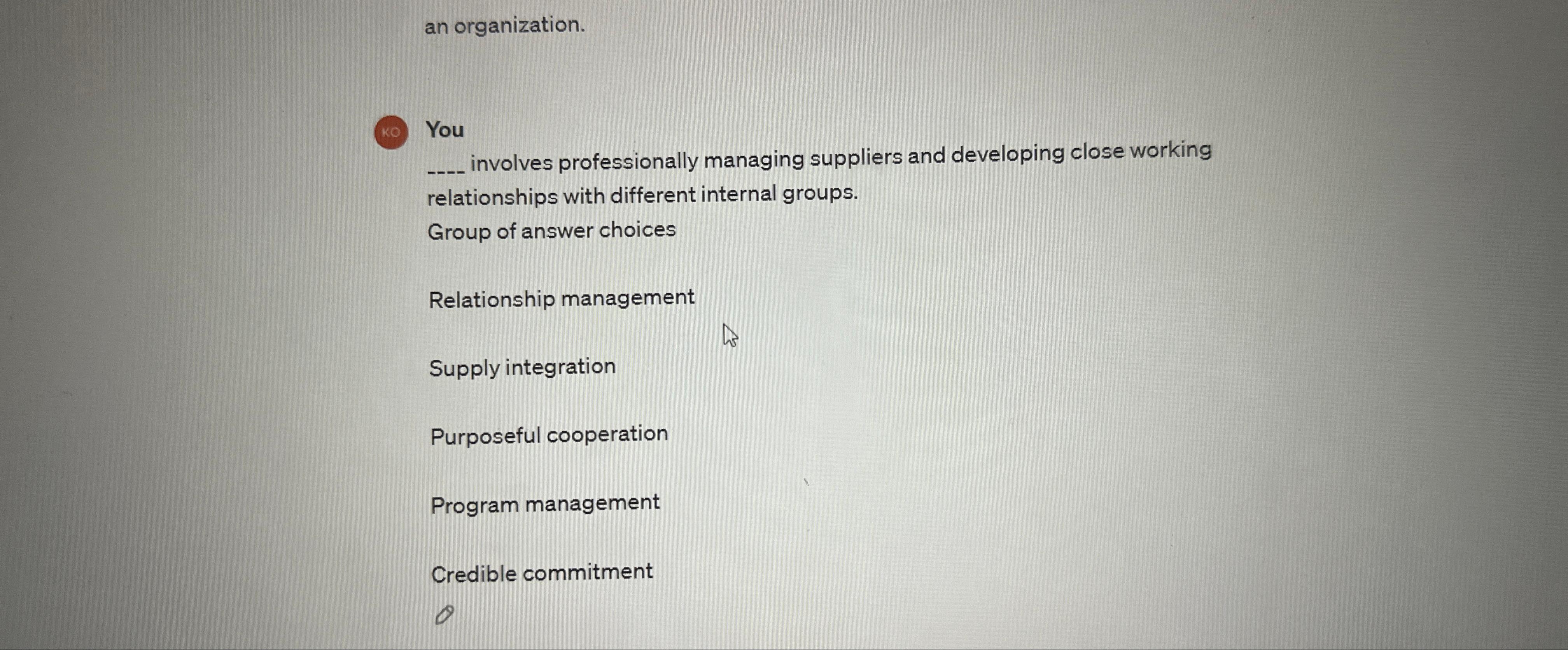 Solved An Organization.You Involves Professionally Managing | Chegg.com