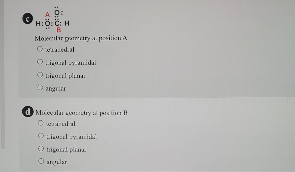 Solved a Using VSEPR theory, predict the molecular geometry | Chegg.com