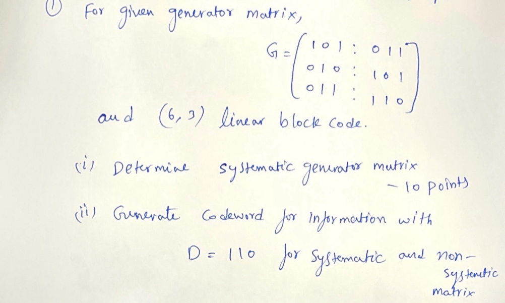 Solved (1) ﻿For given generator | Chegg.com