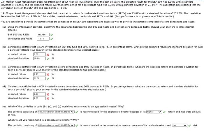 Solved J.P. Morgan Asset Management Publishes Information | Chegg.com