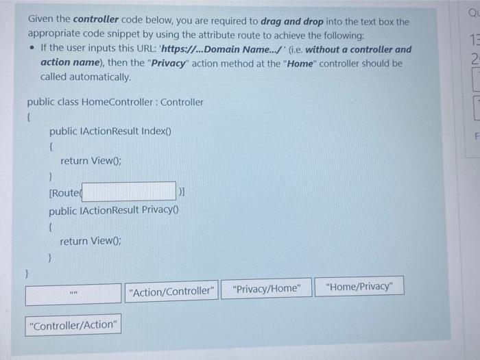 Solved 15 Given the controller code below, you are required | Chegg.com