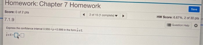 Solved Homework: Chapter 7 Homework Save Score: 0 of 2 pts | Chegg.com
