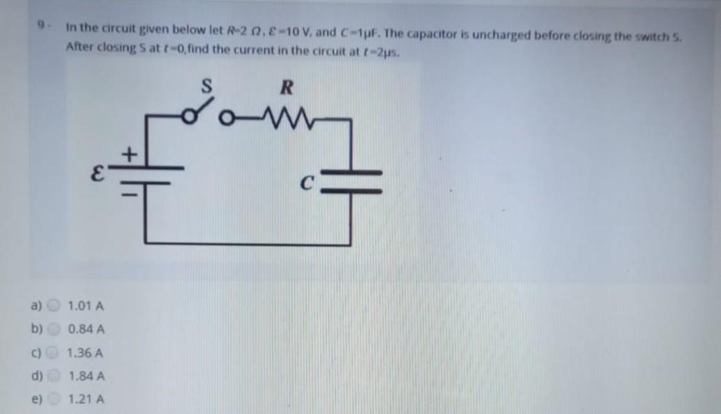 Solved 9 in the circuit given below let R-20. € -10 V. and | Chegg.com