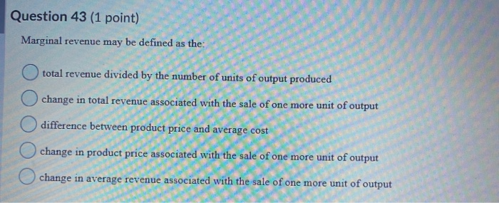 Solved Question 41 (1 point) Which of the following is a | Chegg.com