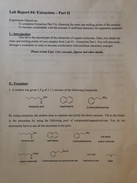 experiment 4 extraction lab report