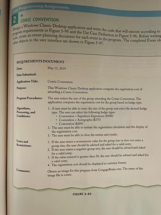 Solved COMIC CONVENTION Desin a Windows Classic Desktop | Chegg.com