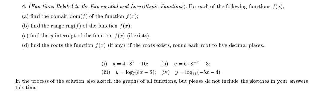 Solved 4. (Functions Related To The Exponential And | Chegg.com