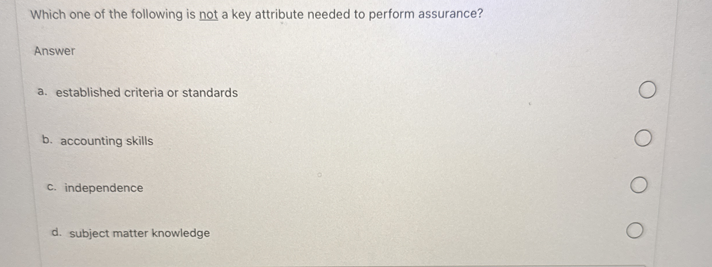 Solved Which one of the following is not a key attribute | Chegg.com