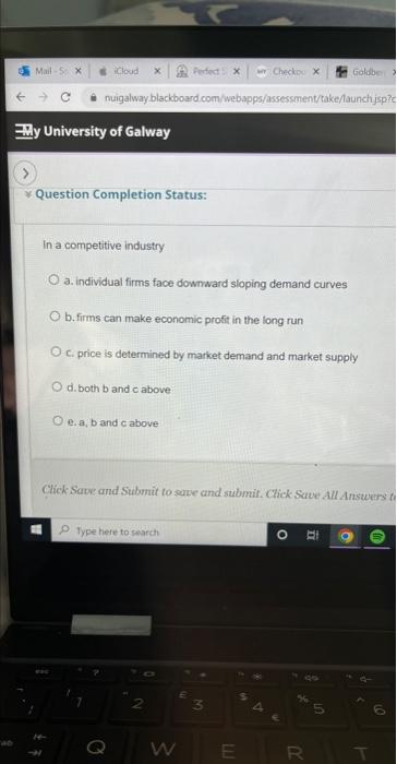 Solved Question Completion Status: In a competitive industry | Chegg.com
