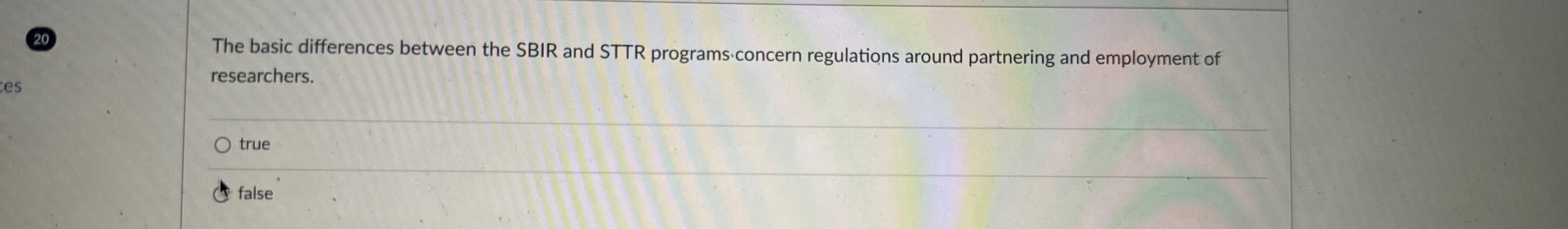 Solved The basic differences between the SBIR and STTR | Chegg.com