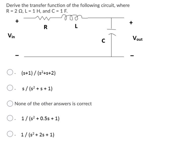 Solved Derive the transfer function of the following | Chegg.com