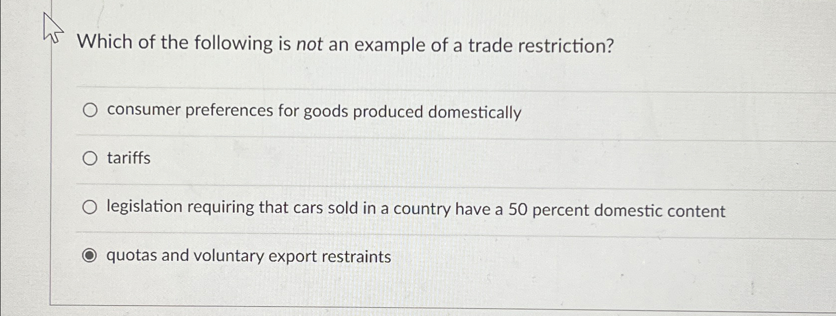 Solved Which of the following is not an example of a trade