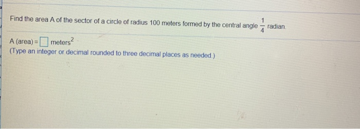 area of a circle with 100 meters radius