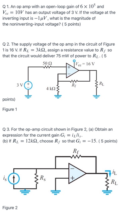 Solved Q 1. An op amp with an open-loop gain of 6 x 10% and | Chegg.com