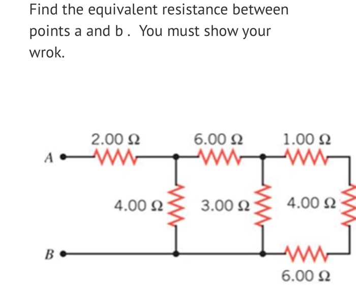 Solved Find the equivalent resistance between points a and | Chegg.com