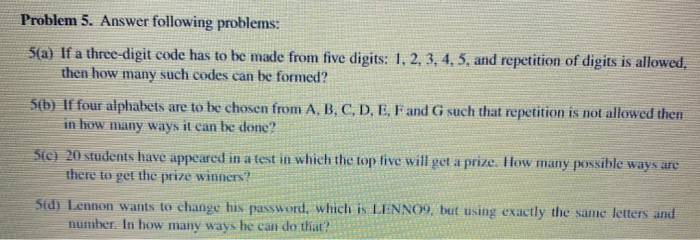 Solved Problem 5. Answer following problems: 5(a) If a | Chegg.com