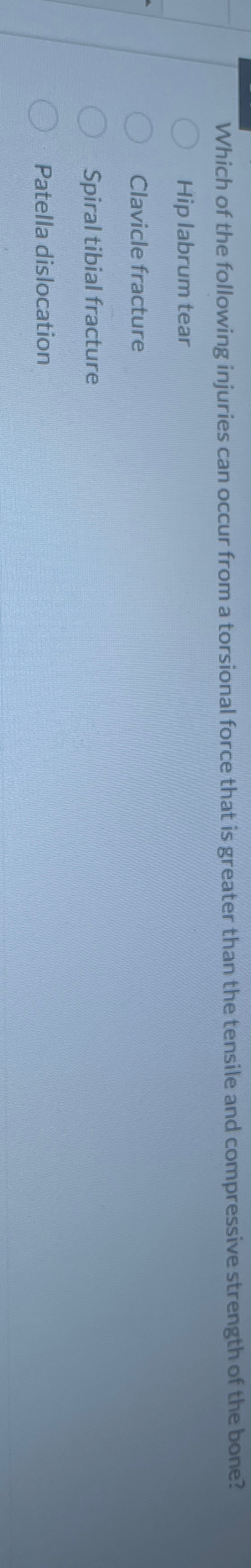 Solved Which of the following injuries can occur from a | Chegg.com
