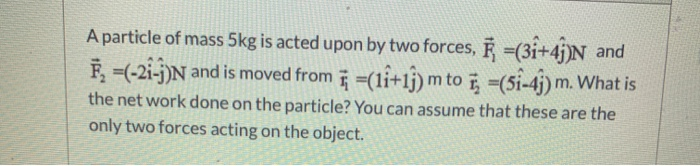 Solved A Particle Of Mass 5kg Is Acted Upon By Two Forces Chegg Com