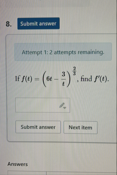Solved ??????Attempt 1: 2 ﻿attempts remaining.If | Chegg.com