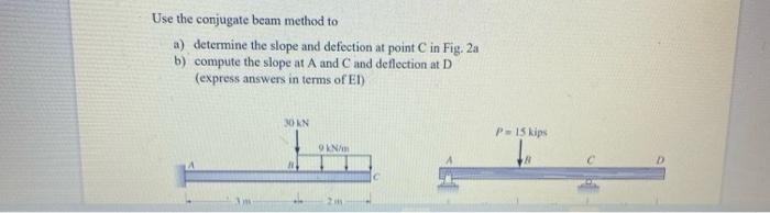 Solved Use The Conjugate Beam Method To A) Determine The | Chegg.com