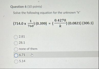 Solved Question 6 (10 ﻿points)Solve the following equation | Chegg.com