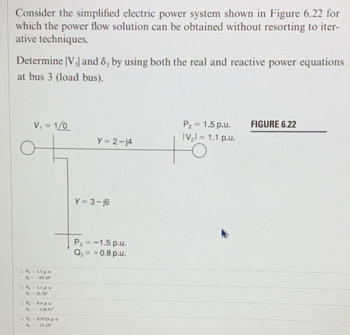 Solved Consider the simplified electric power system shown | Chegg.com