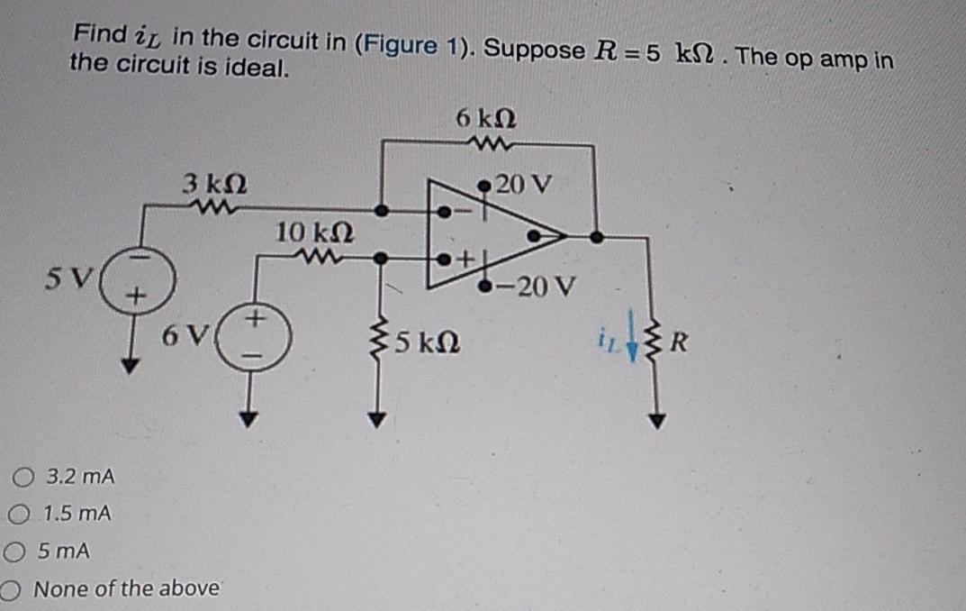 Solved Find it in the circuit in (Figure 1). Suppose R=5 kl. | Chegg.com
