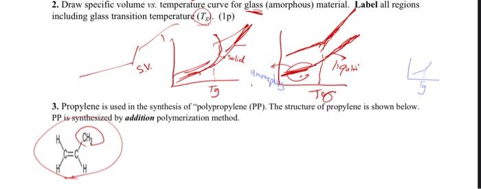 Solved 2. Draw specific volume vs. temperature curve for | Chegg.com