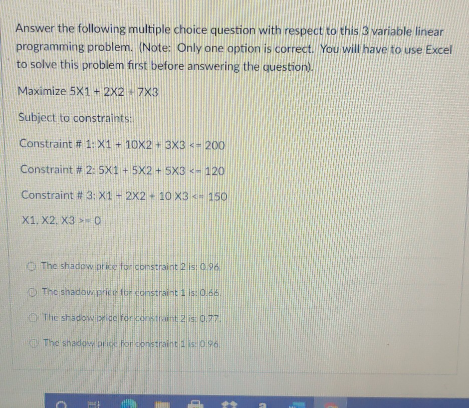 Solved Answer the following multiple choice question with | Chegg.com