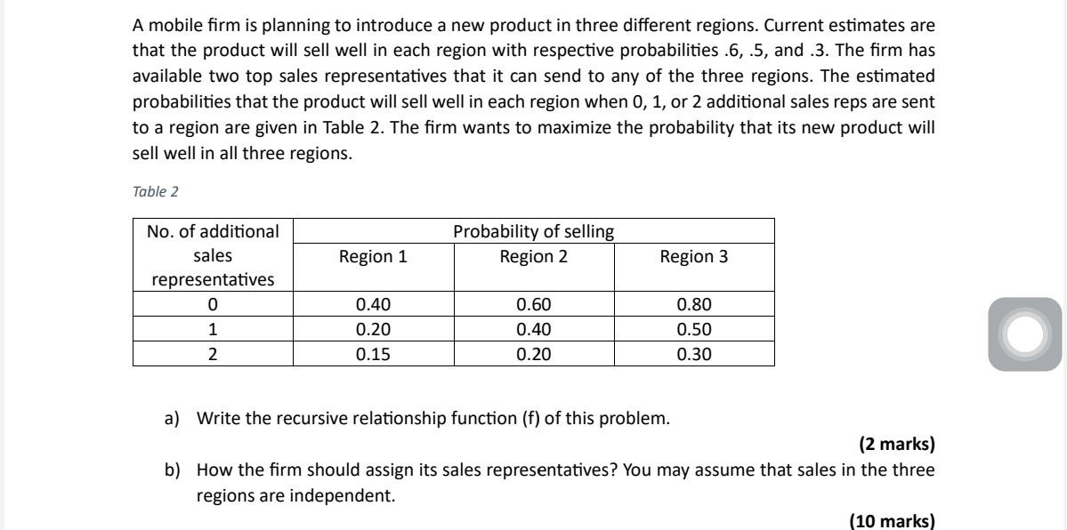 Solved A mobile firm is planning to introduce a new product | Chegg.com