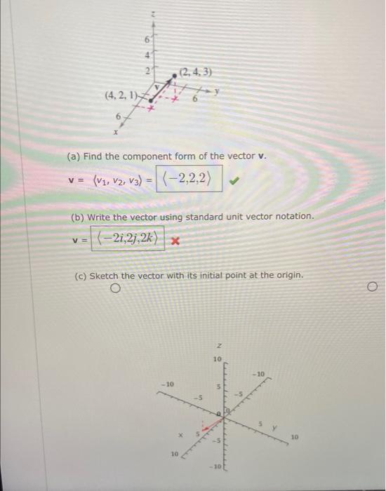 Solved (a) Find the component form of the vector v. | Chegg.com