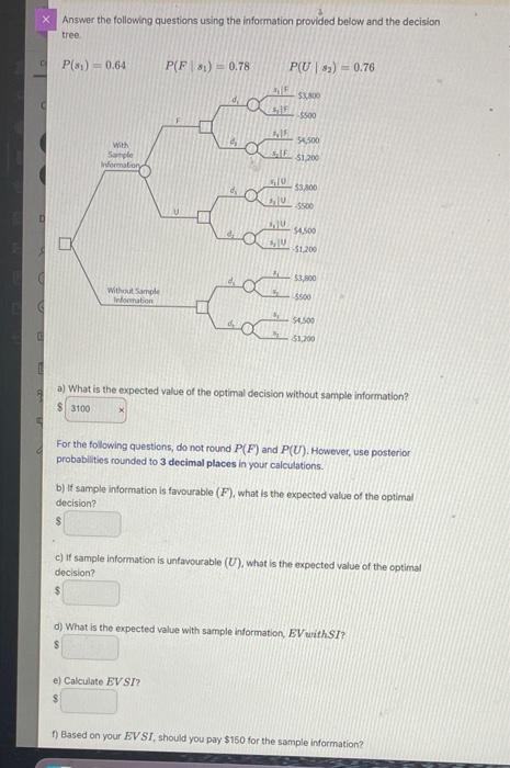 Solved X Answer the following questions using the | Chegg.com