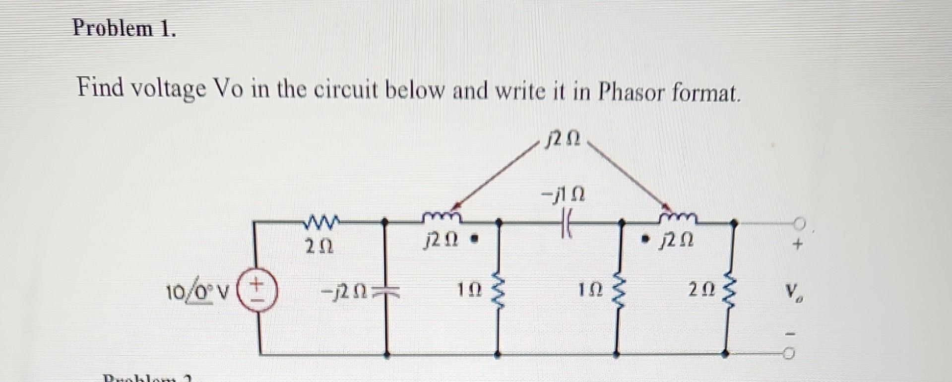Solved Find voltage V0 in the circuit below and write it in | Chegg.com