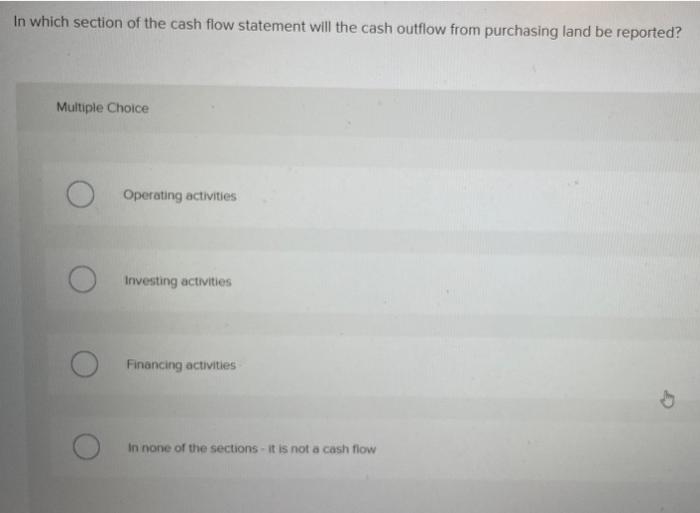 solved-in-which-section-of-the-cash-flow-statement-will-the-chegg