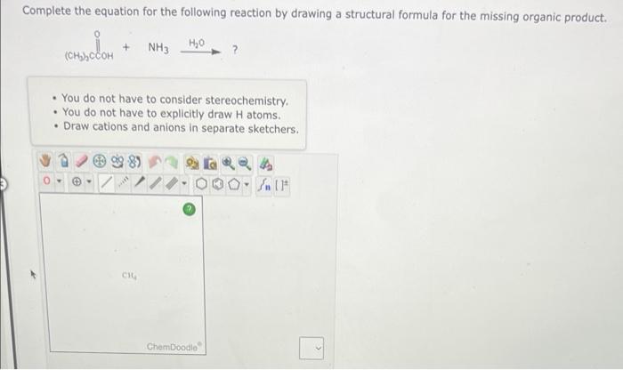 Solved Draw a structural formula for the missing product in | Chegg.com