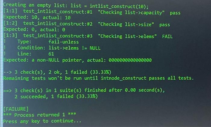 /* Construct a new, empty list, and return a pointer | Chegg.com