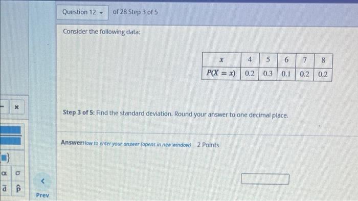 Solved Question 12 of 28 Step 1 of 5 Consider the following | Chegg.com