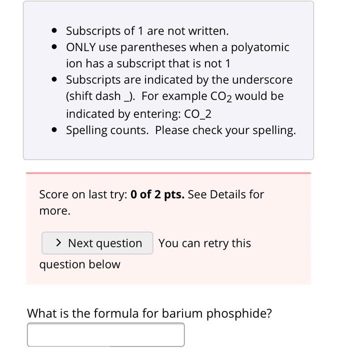 Solved • Subscripts of 1 are not written. • ONLY use | Chegg.com