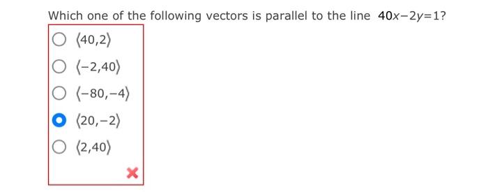 Solved Which One Of The Following Vectors Is Parallel To The | Chegg.com