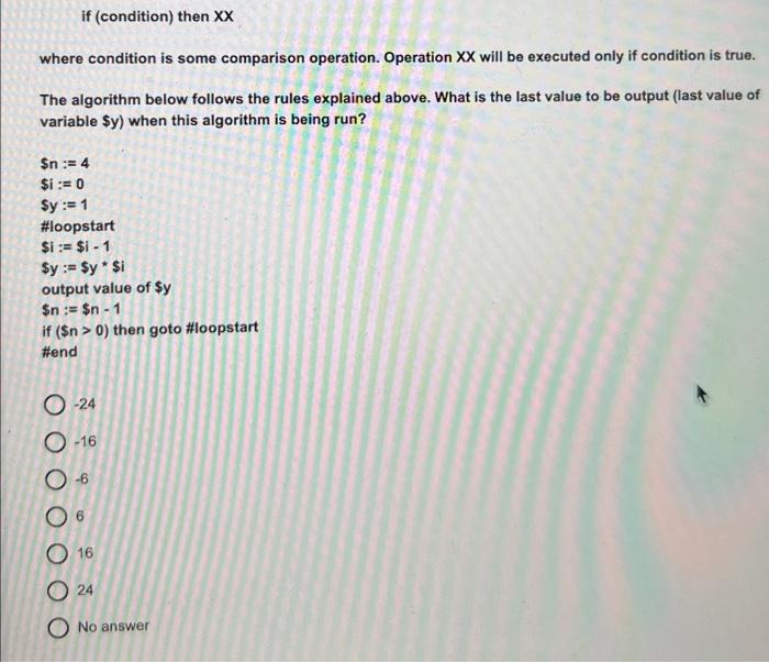 Solved An algorithm that gives instructions for a computer | Chegg.com