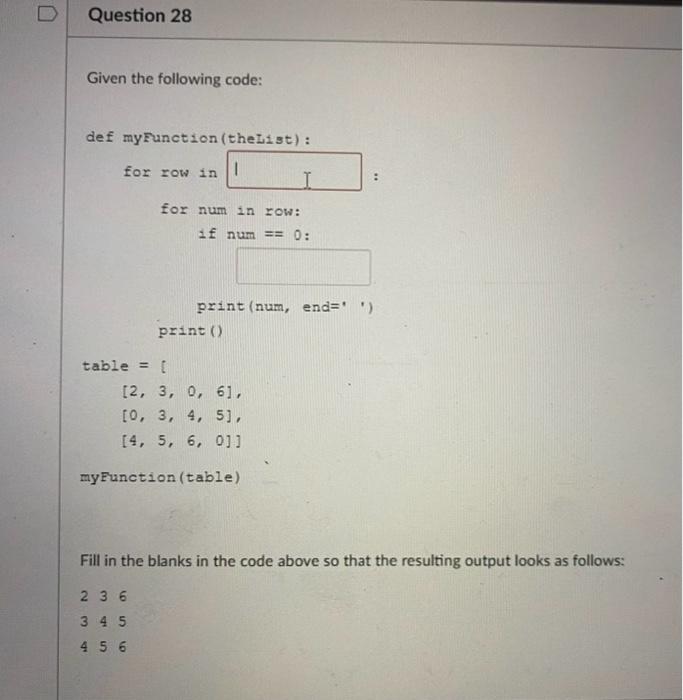 Solved Given The Following Code: Def MyFunction(thelist): | Chegg.com