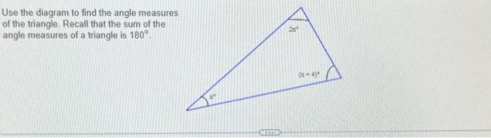 Solved Use the diagram to find the angle measures of the | Chegg.com