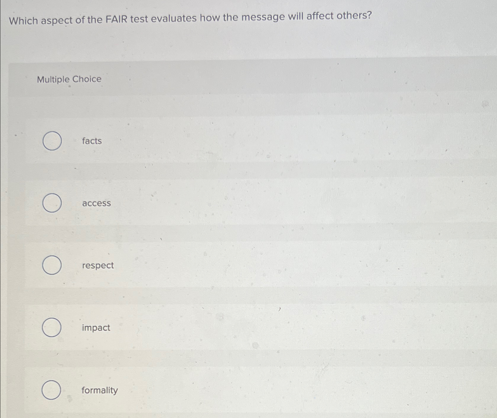 Solved Which aspect of the FAIR test evaluates how the | Chegg.com