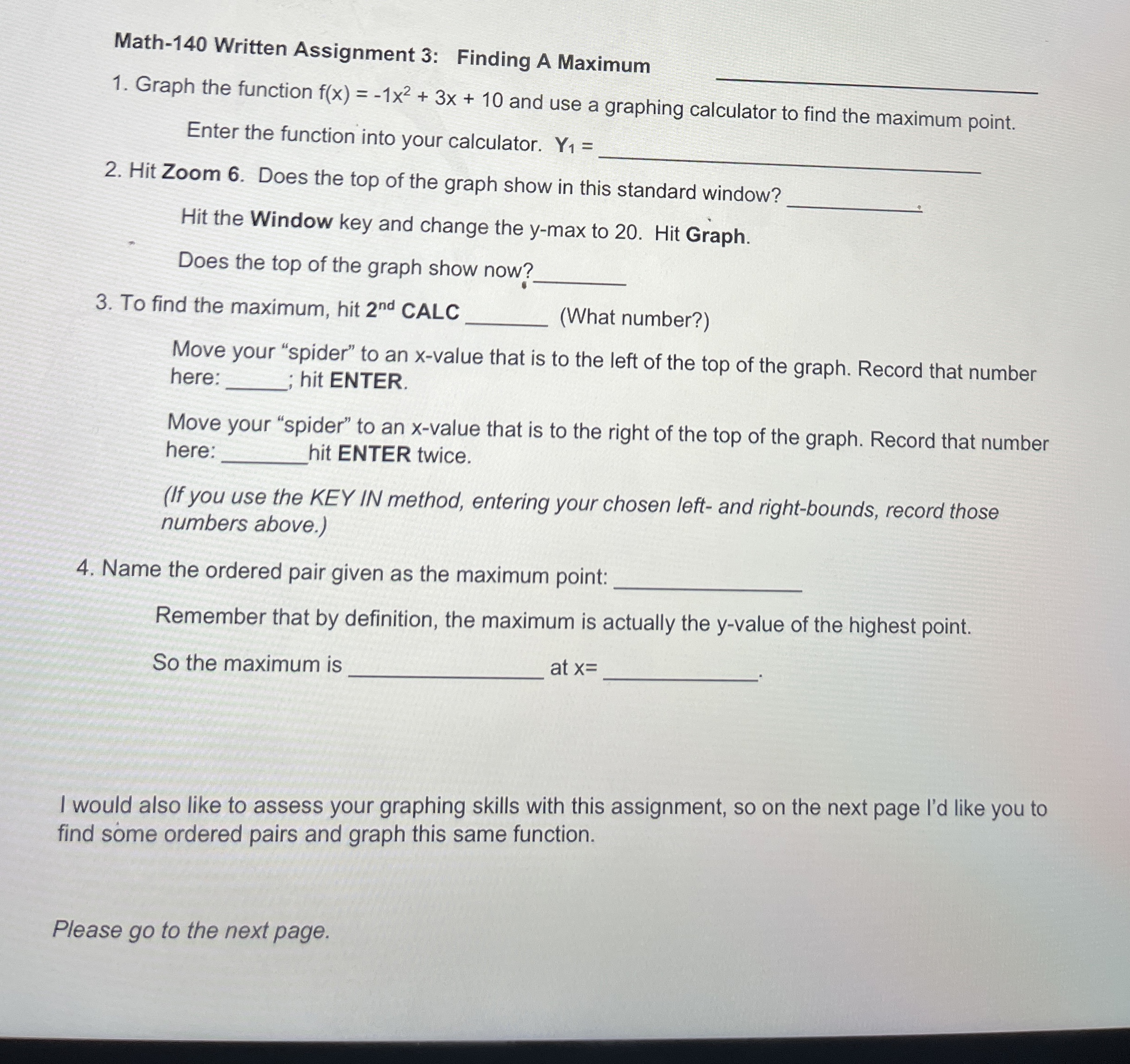 Solved How to solve Math-140 ﻿Written Assignment 3: Finding | Chegg.com