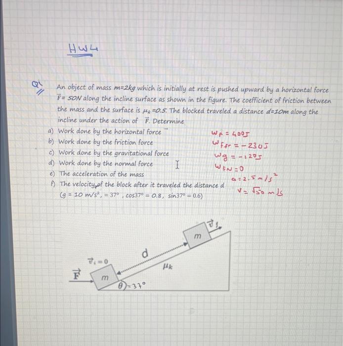 Solved An object of mass m=2 kg which is initially at rest | Chegg.com