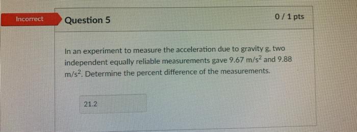 Solved Incorrect Question 3 01 pts If the theoretical value | Chegg.com