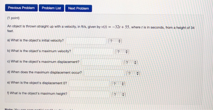 Solved Previous Problem Problem List Next Problem (1 point) | Chegg.com