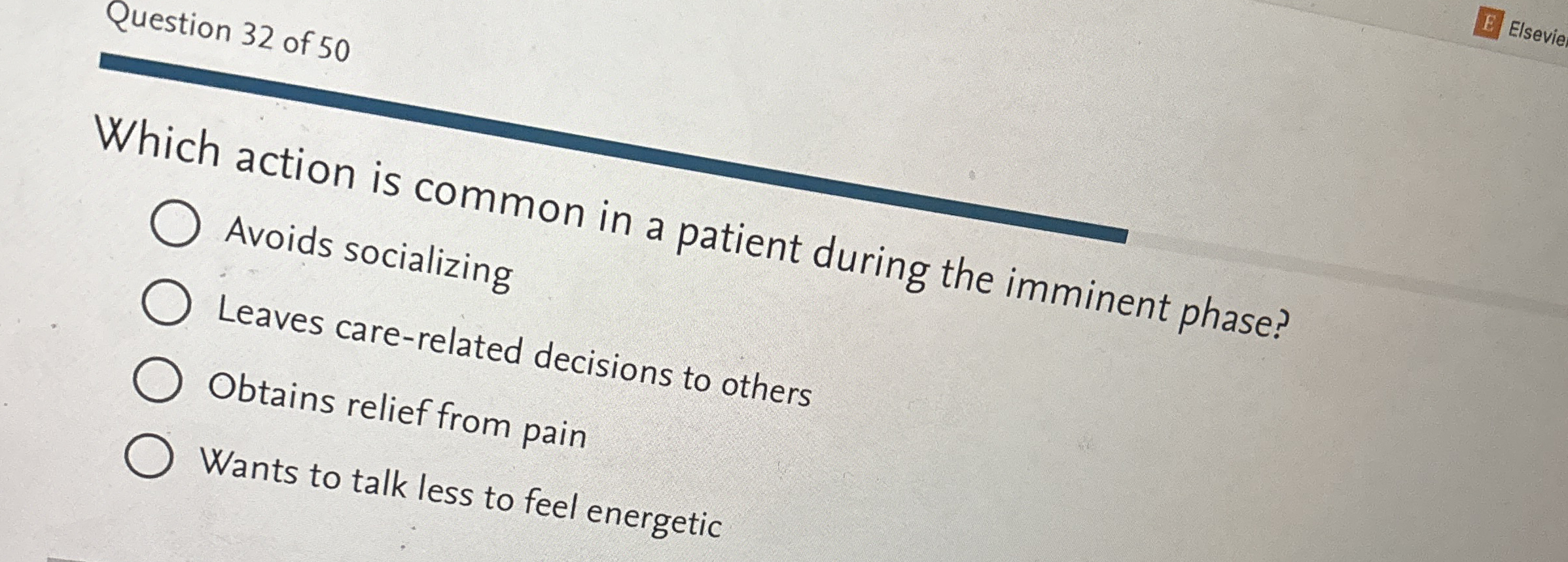 Solved Question 32 ﻿of 50Which action is common in a patient | Chegg.com